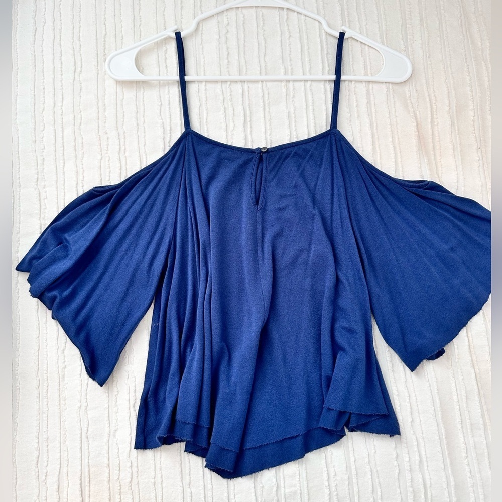 American Eagle Outfitters Soft & Sexy Blue Off Shoulder Top - Picture 2 of 5